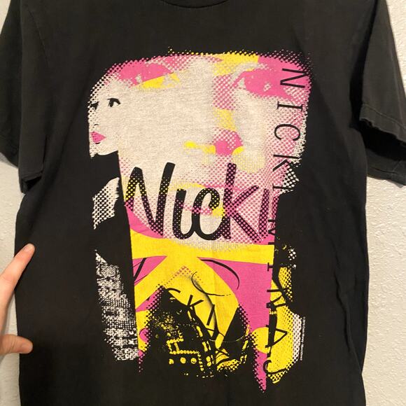 Nicki Minaj womens small graphic print tee shirt short sleeve black yellow pink - Picture 2 of 6